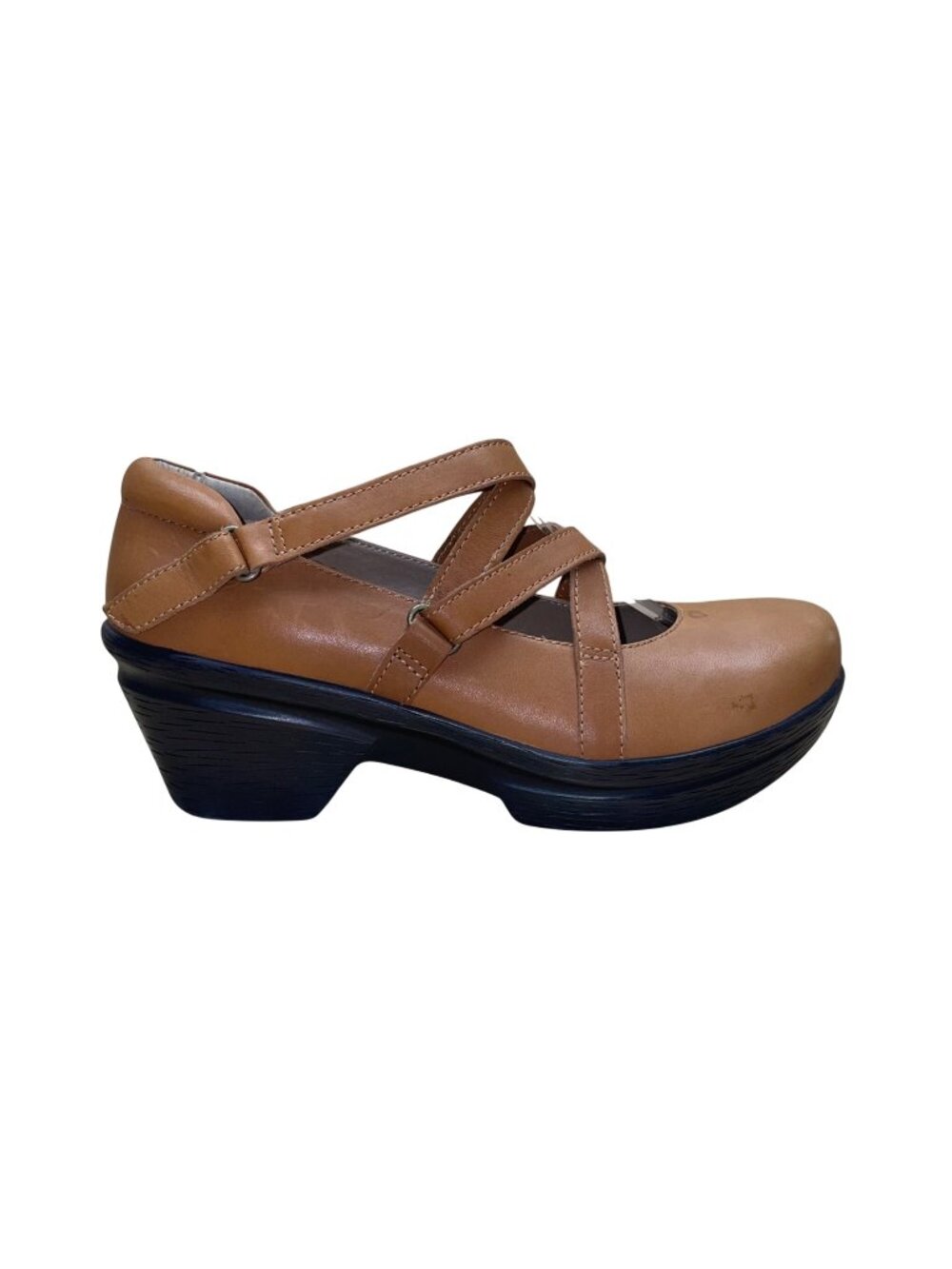 Sanita Women’s Butterscotch Leather Strapped Platform Neve Clogs Size 8.5/9US